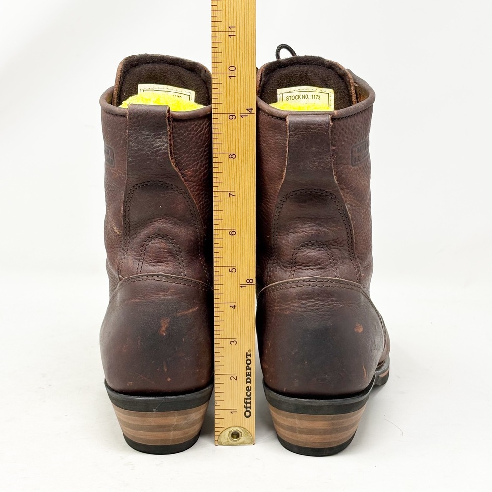 Ad-Tec 1173 Mens Size 9.5 Wide Brown Oil Tanned Leather Kiltie Logger Boots - Picture 7 of 14